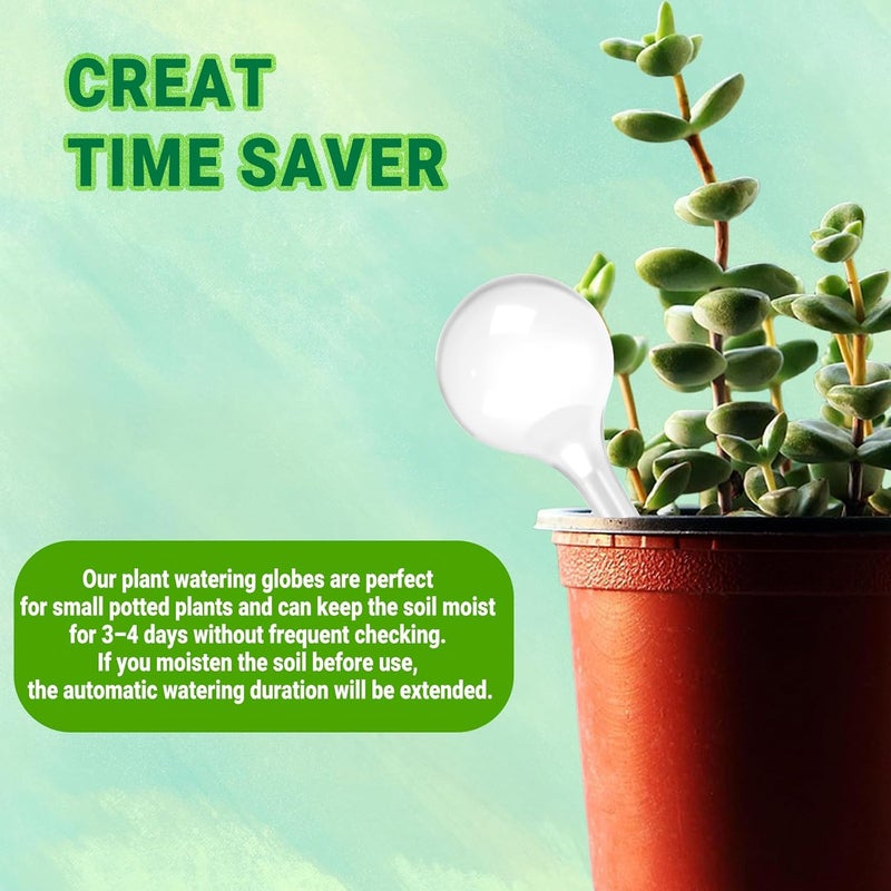WHTCHSU 2 Pack Small Self-Plant Watering Globes – Automatic Plant Waterer Bulbs, Plant Watering System for Indoor and Outdoor Potted Houseplants, Plant Watering Devices (White, Small Size) - Image 5